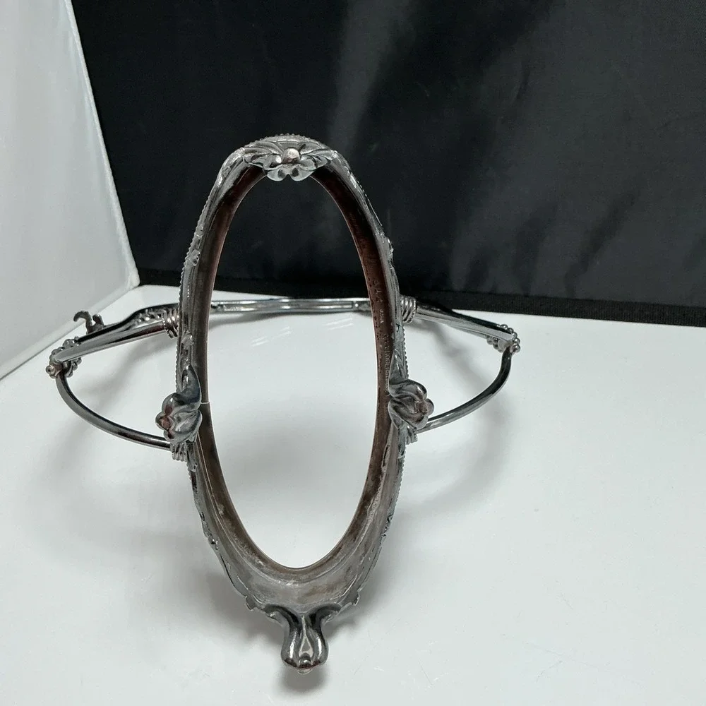 1847 Rogers Bros #312 Silver Bride's Basket & Swedish Tongs